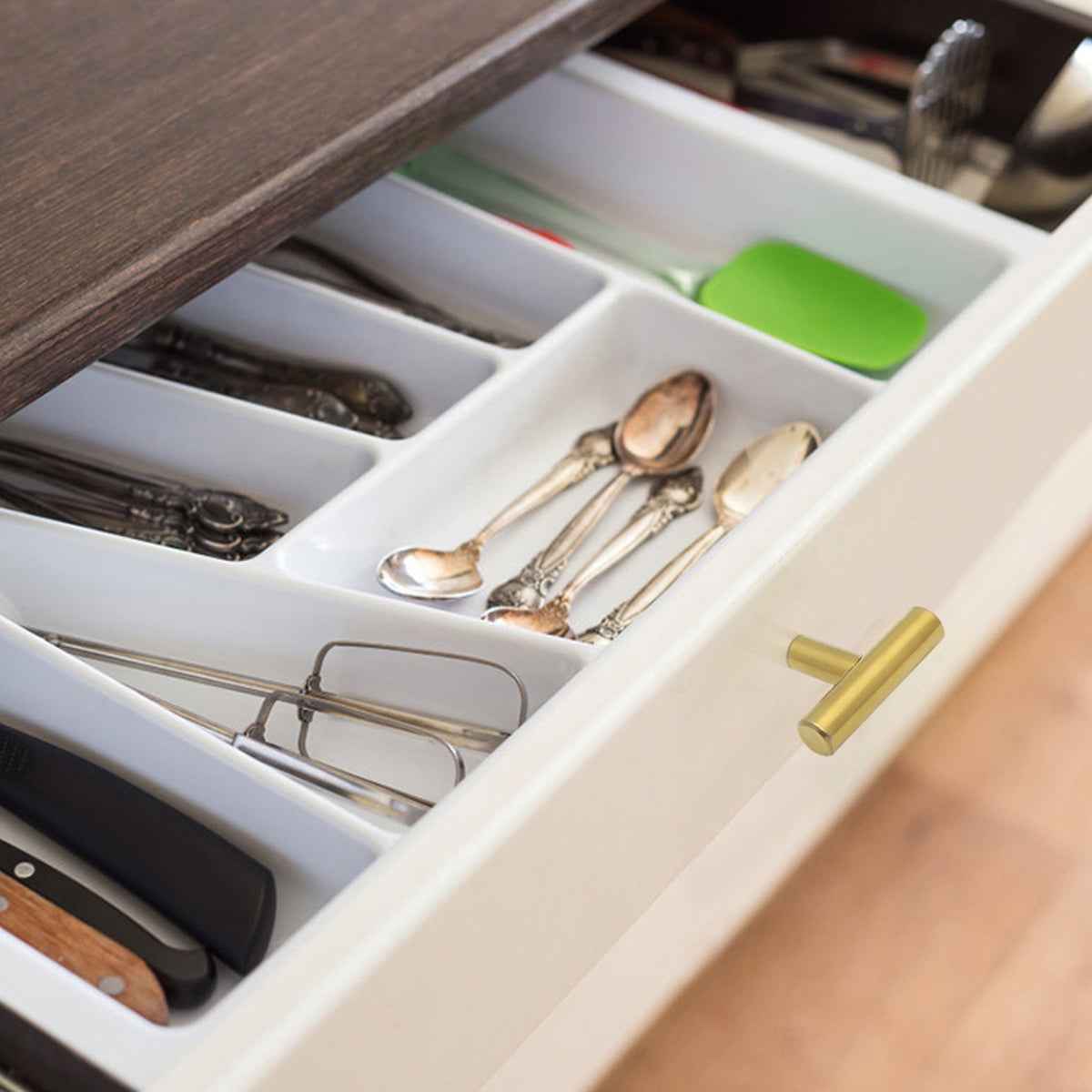 Probrico Euro T Bar Cabinet Handles Brushed Brass Finish Kitchen Hardware Drawer Pulls Knobs PD1123HGD 100packs - Probrico