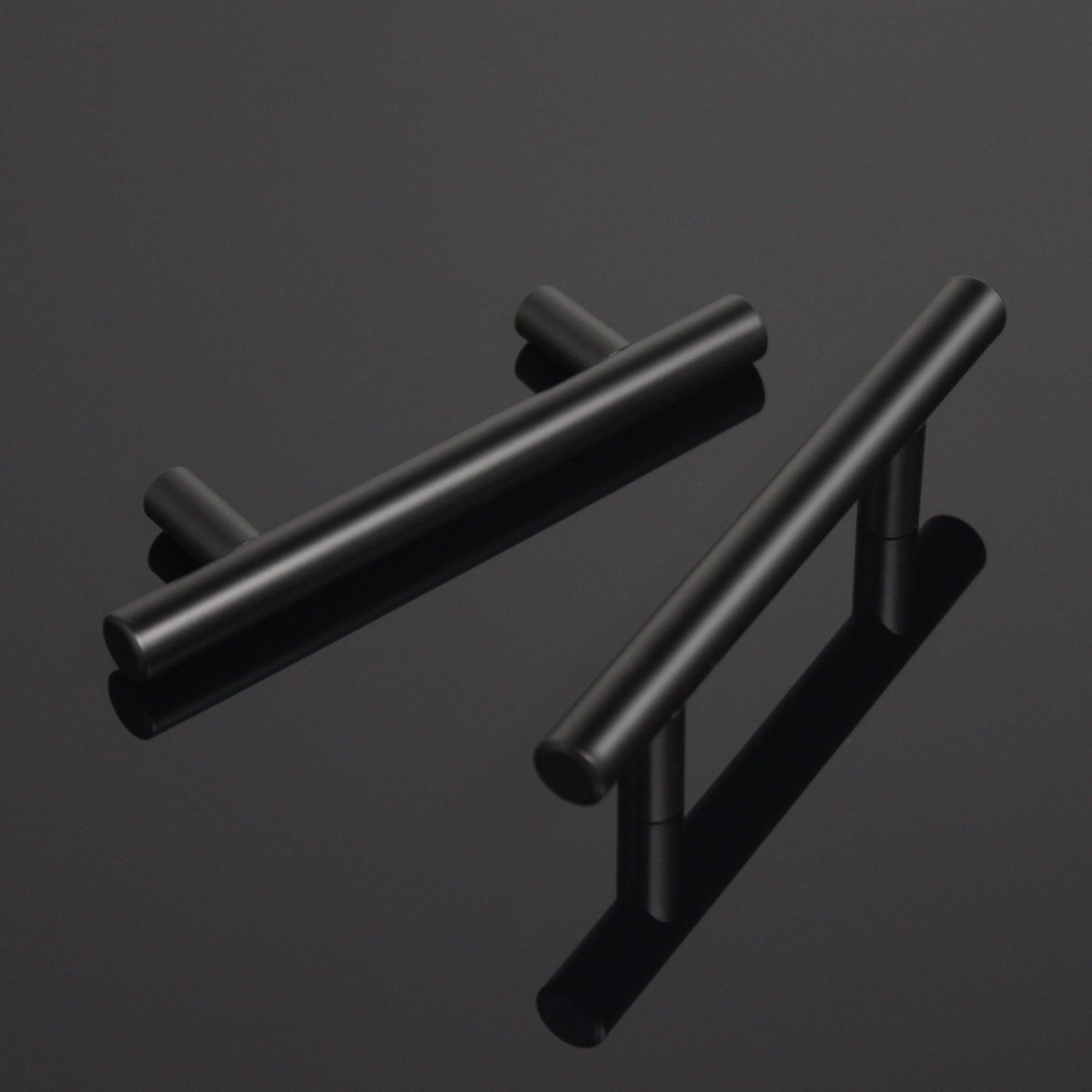 Modern T Bar Black Kitchen Cupboard Handles Cabinet Hardware Drawer Pu ...
