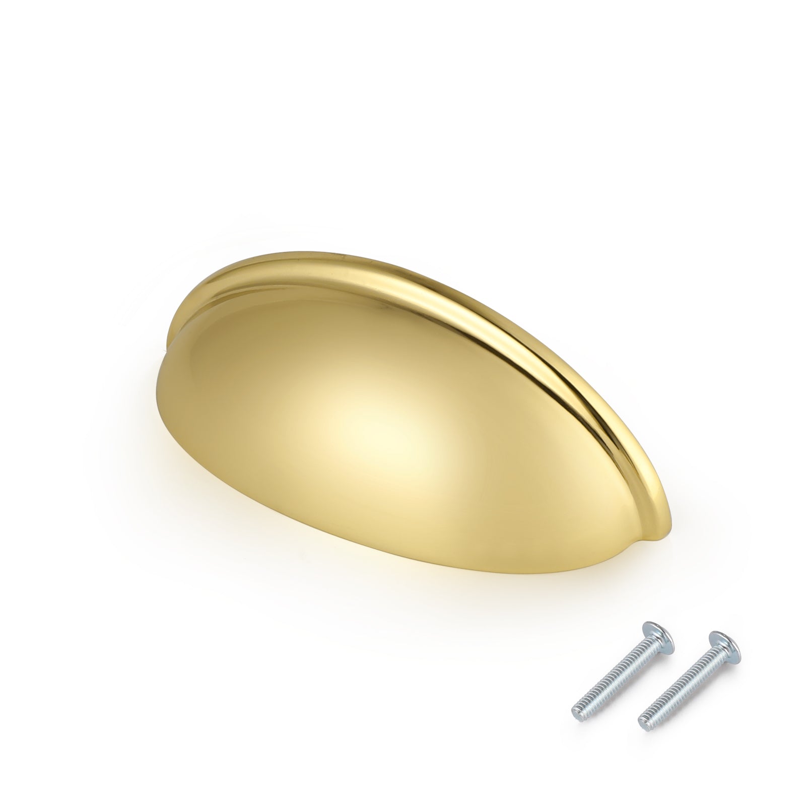 Cup Pull Knobs Gold Finish Shell Style Cabinet Handles 3 inch 76mm PD82981HGD