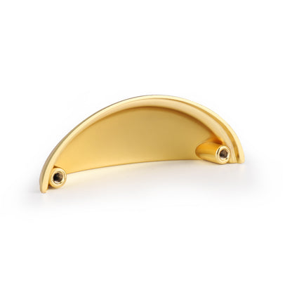 Cup Pull Knobs Gold Finish Shell Style Cabinet Handles 3 inch 76mm PD82981HGD - Probrico