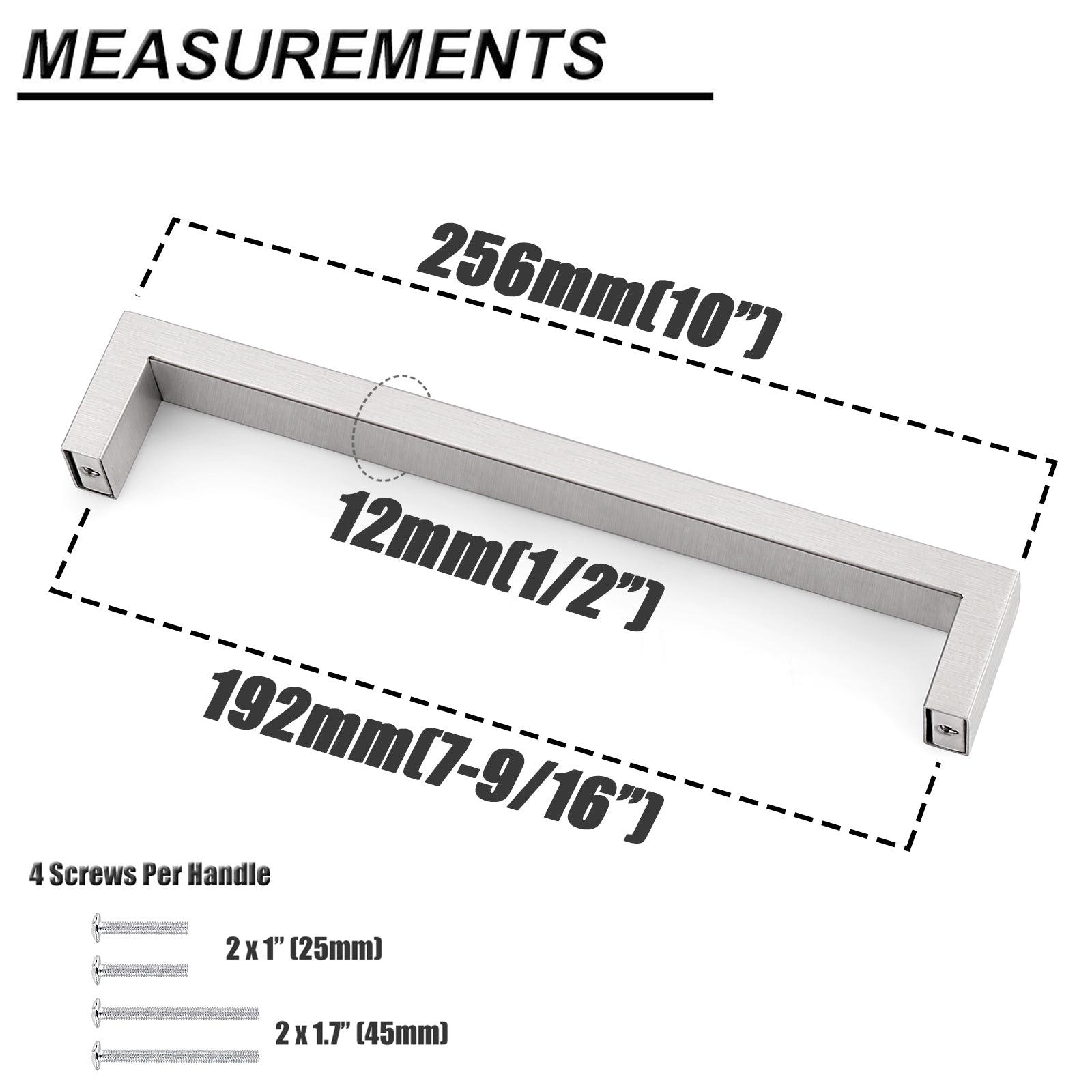 20mm Square Bar Cabinet Handles and Pulls Brushed Nickel Finish Kitchen Hardware PDDJ30HSS