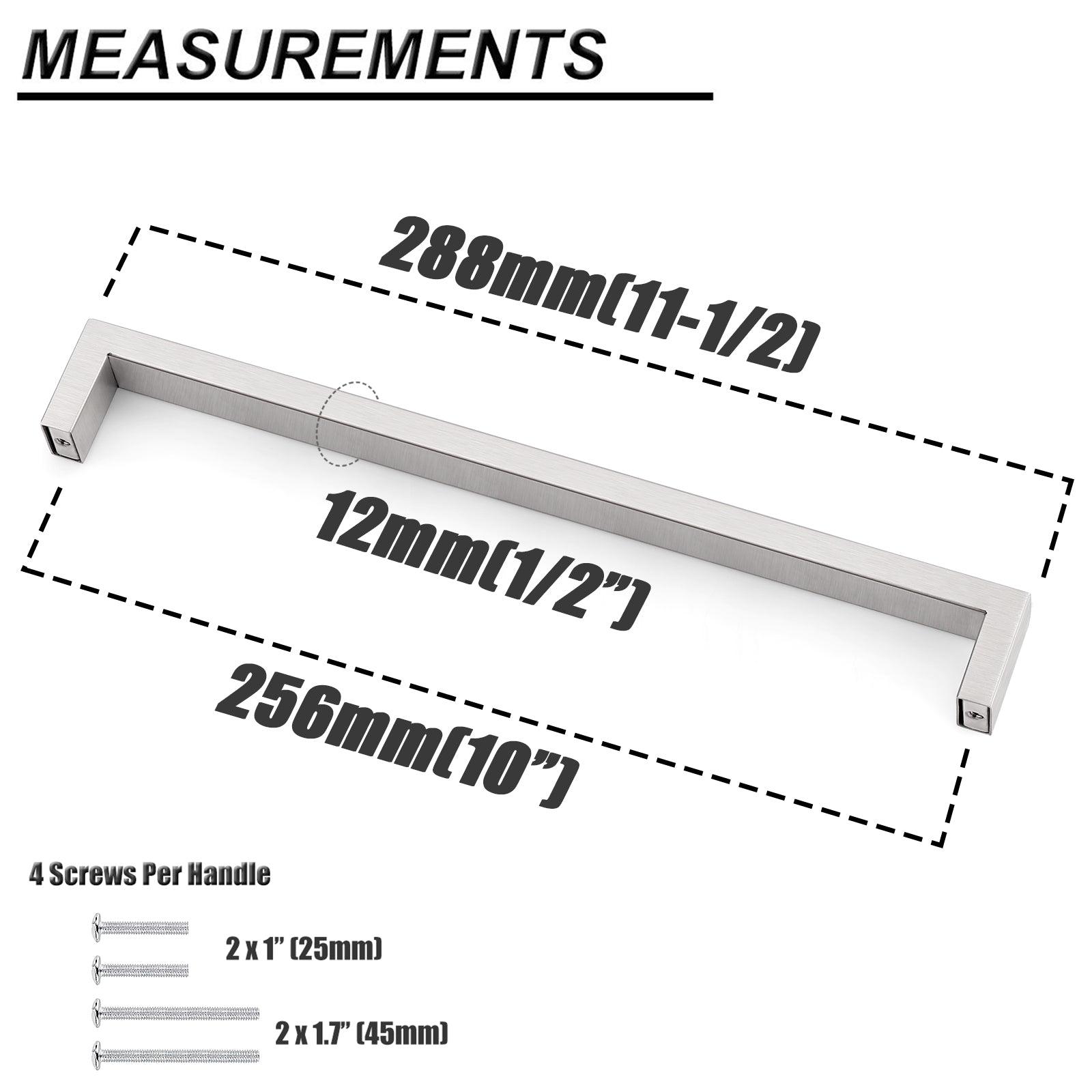 20mm Square Bar Cabinet Handles and Pulls Brushed Nickel Finish Kitchen Hardware PDDJ30HSS