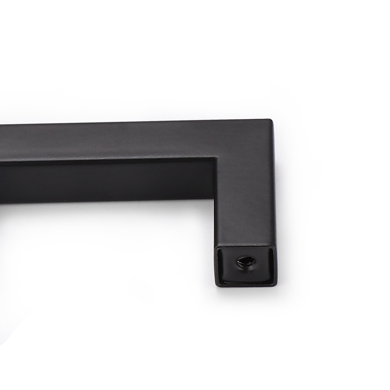 1/2" Square Cabinet Handles Black Finish 160mm 6 3/10inch Hole Centers PDDJS12HBK160