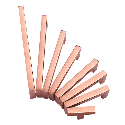 Stainless Steel Square Cabinet Handles and Pulls Rose Gold Finish