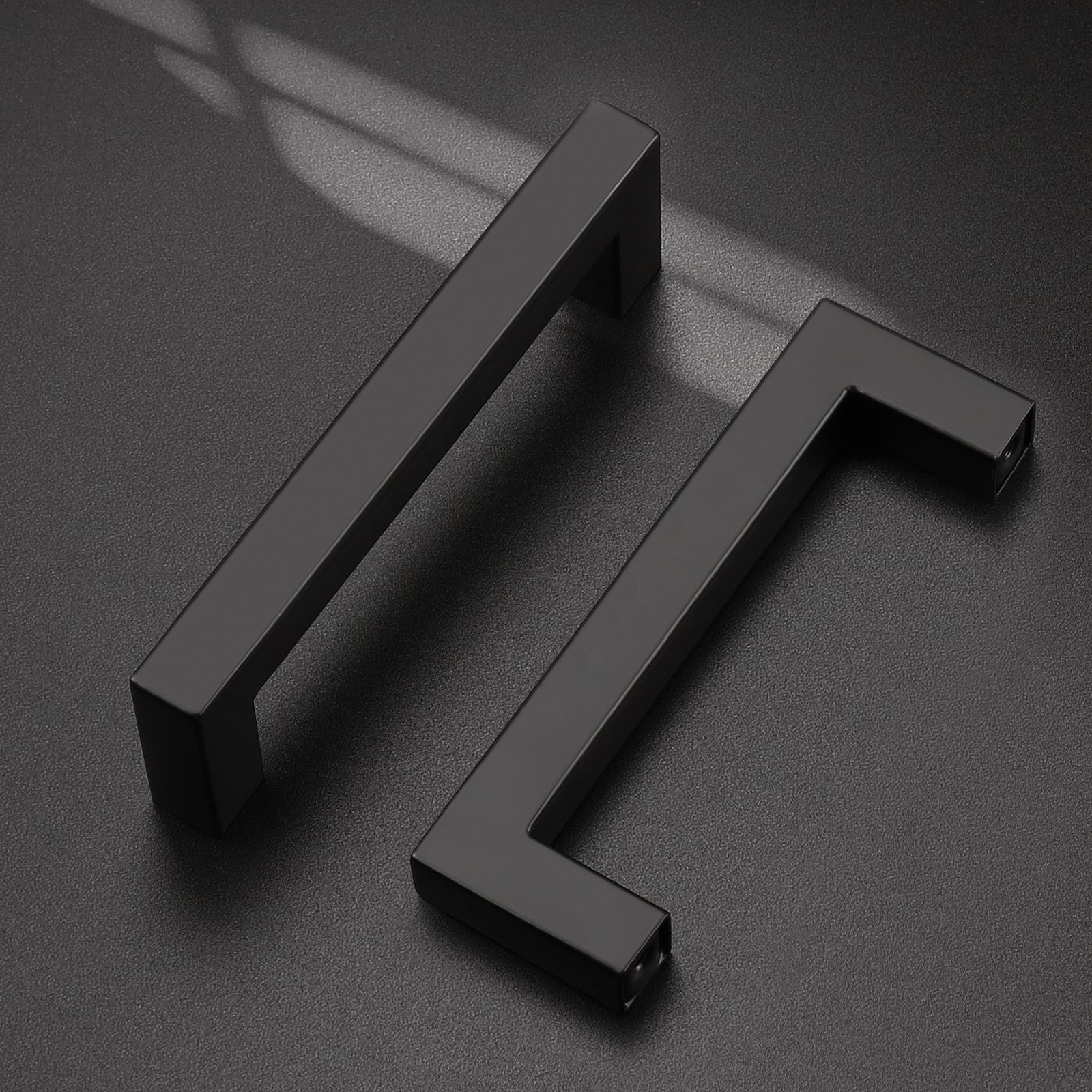 Probrico Black Cabinet Handles Modern Square Bar Drawer Pull 2-12 inch Hole Centers PDDJS12HBK 100 Packs - Probrico