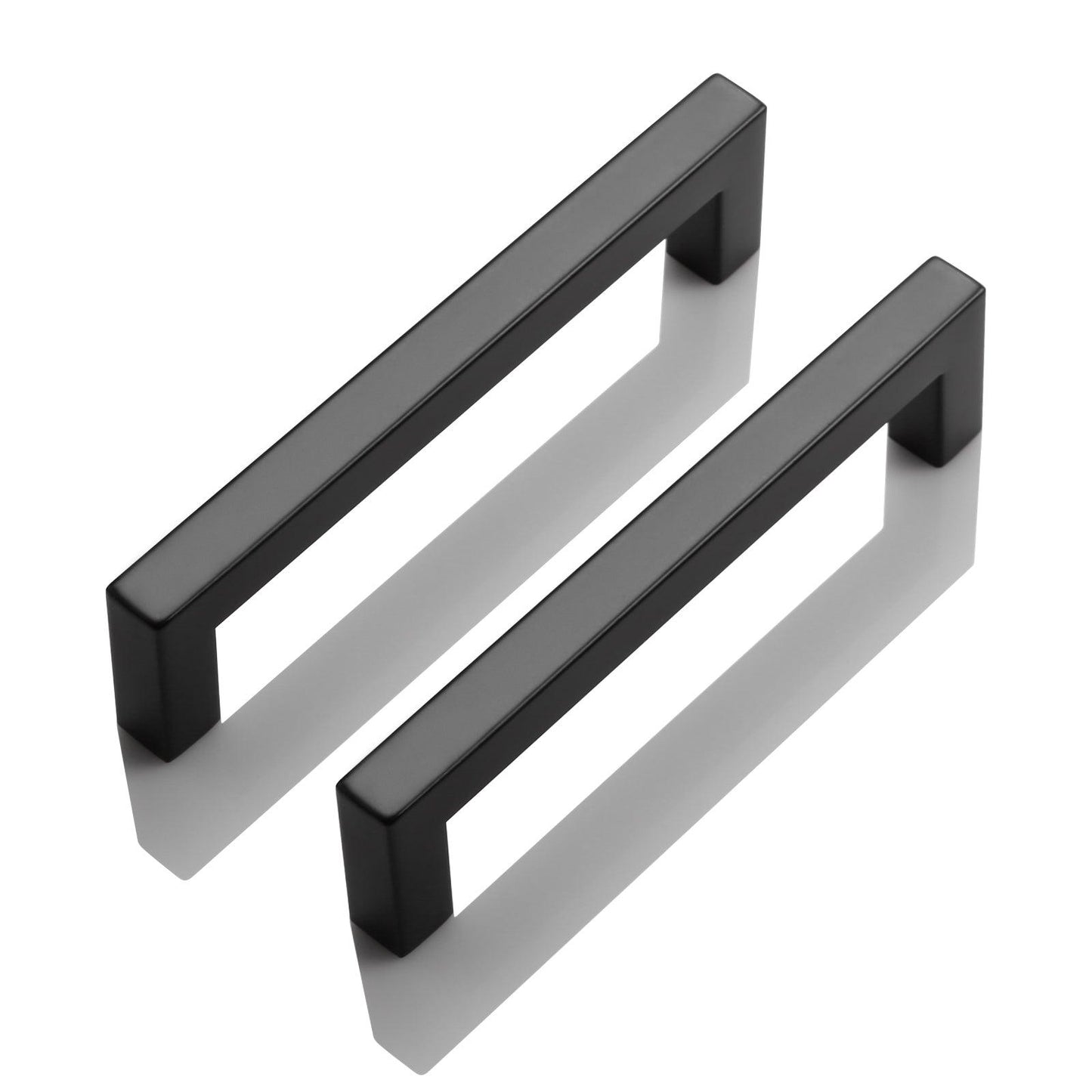 (5pack) 1/2" Square Cabinet Handles Black Finish 128mm 5inch Hole Centers PDDJS12HBK128 - Probrico