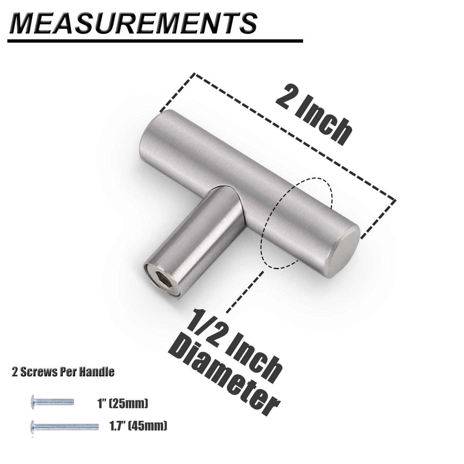 Stainless Steel Cabinet Handle Knobs Brushed Nickel Kitchen Hardware Drawer Pulls 2"-15" PD201HSS - Probrico