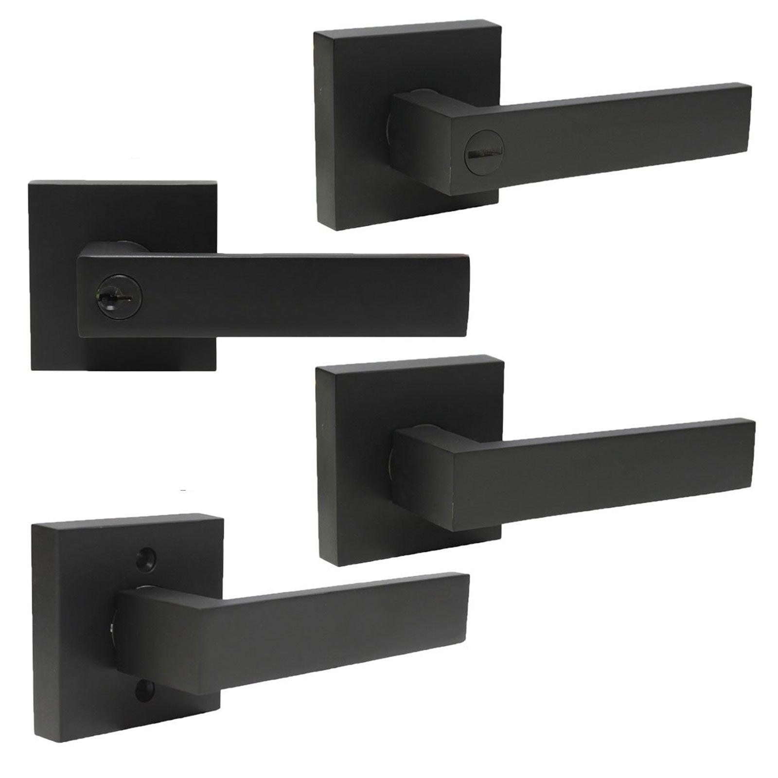 Black Door Handles Heavy Duty Keyed/Keyed Alike/Privacy/Passage/Dummy Door Lock Levers DL01BK - Probrico