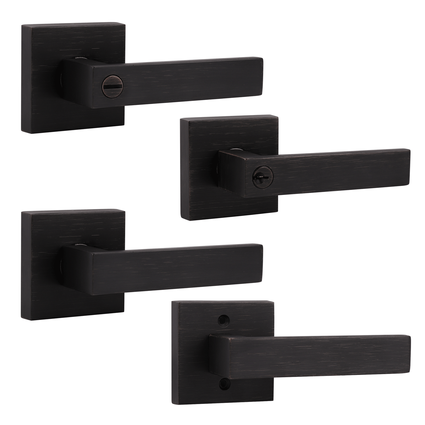 Heavy Duty Door Handles with Square Design Oil Rubbed Bronze Finish DL01ORB - Probrico