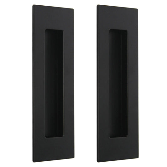 2PACK- Rectangular Sliding Door Pulls 6 inch Length, Black Finish - Probrico