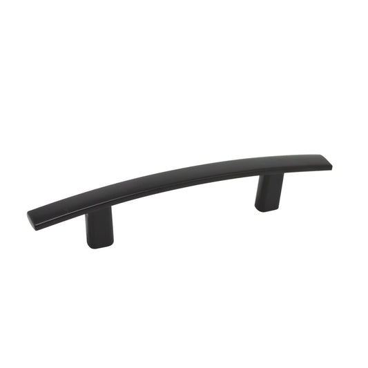 Curved Subtle Arch Cabinet Handles 3inch 76mm Hole Centers Black Finish PD81670BK76