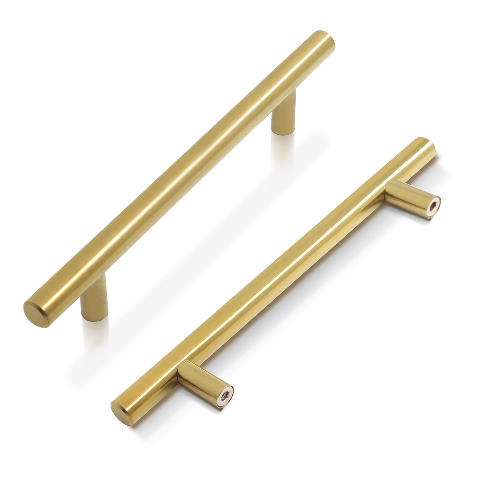 Stainless Steel T Bar Cabinet Handles Gold Finish, 128mm 5inch Hole Centers