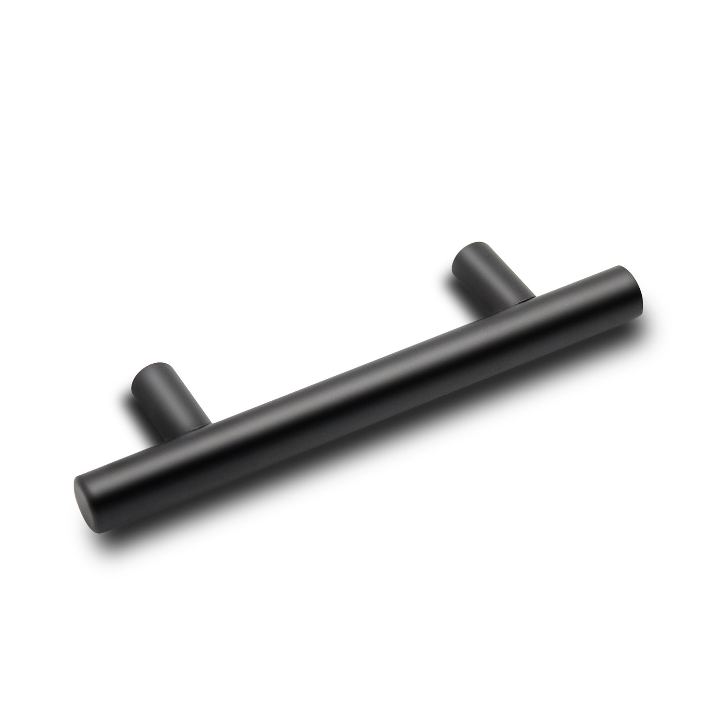 Black Cabinet Handles 3inch 76mm Hole Centers Modern Euro T Bar Pulls 5inch 127mm Length PD3383HBK76 - Probrico