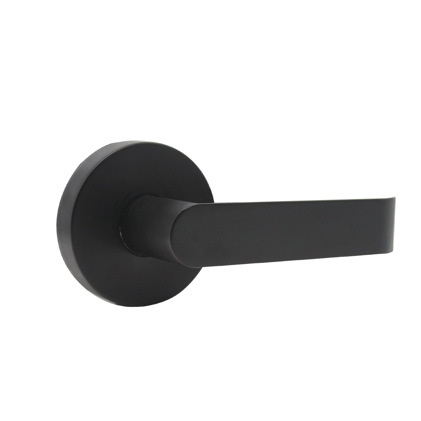 Black Finish Passage Door Lever Lock with Round Rosette - Probrico