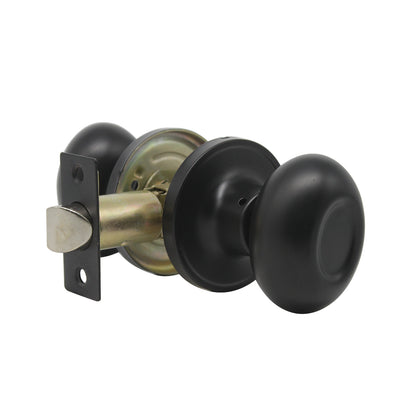 Closet and Hallway Passage Door Knob Lock Black Finish, Egg Ball Style DL692BKPS - Probrico