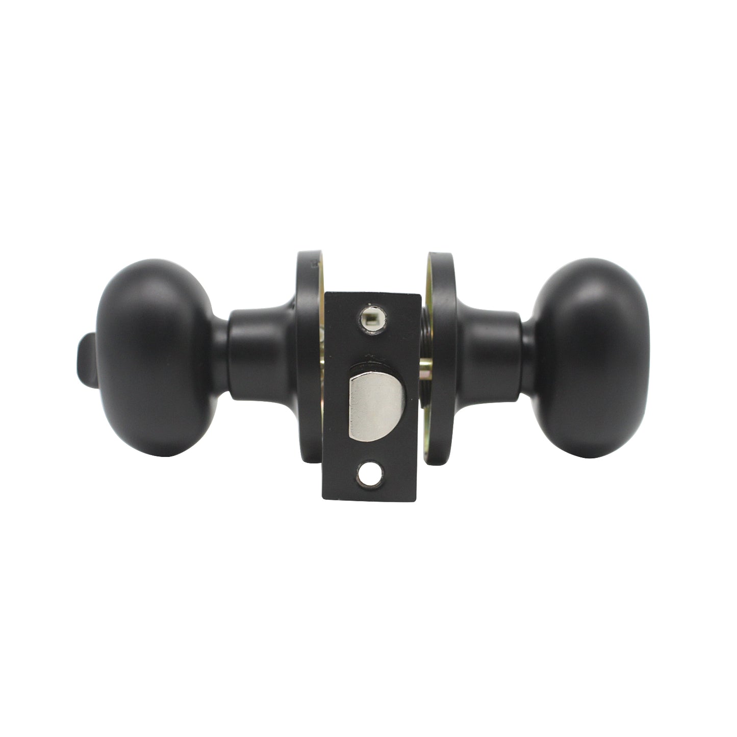 Bedroom and Bathroom Privacy Door Knob Lock Black Finish, Egg Ball Style - Probrico