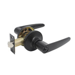 Keyed Entry Door Levers Lockset with Same Key, Leaf Style, Black Finish - Probrico