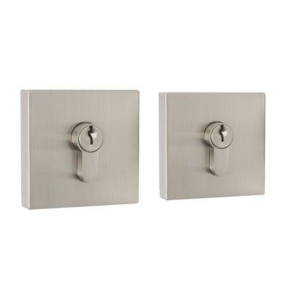 Square Double Cylinder Deadbolt Satin Nickel Keyed Entry Door Lock - Probrico