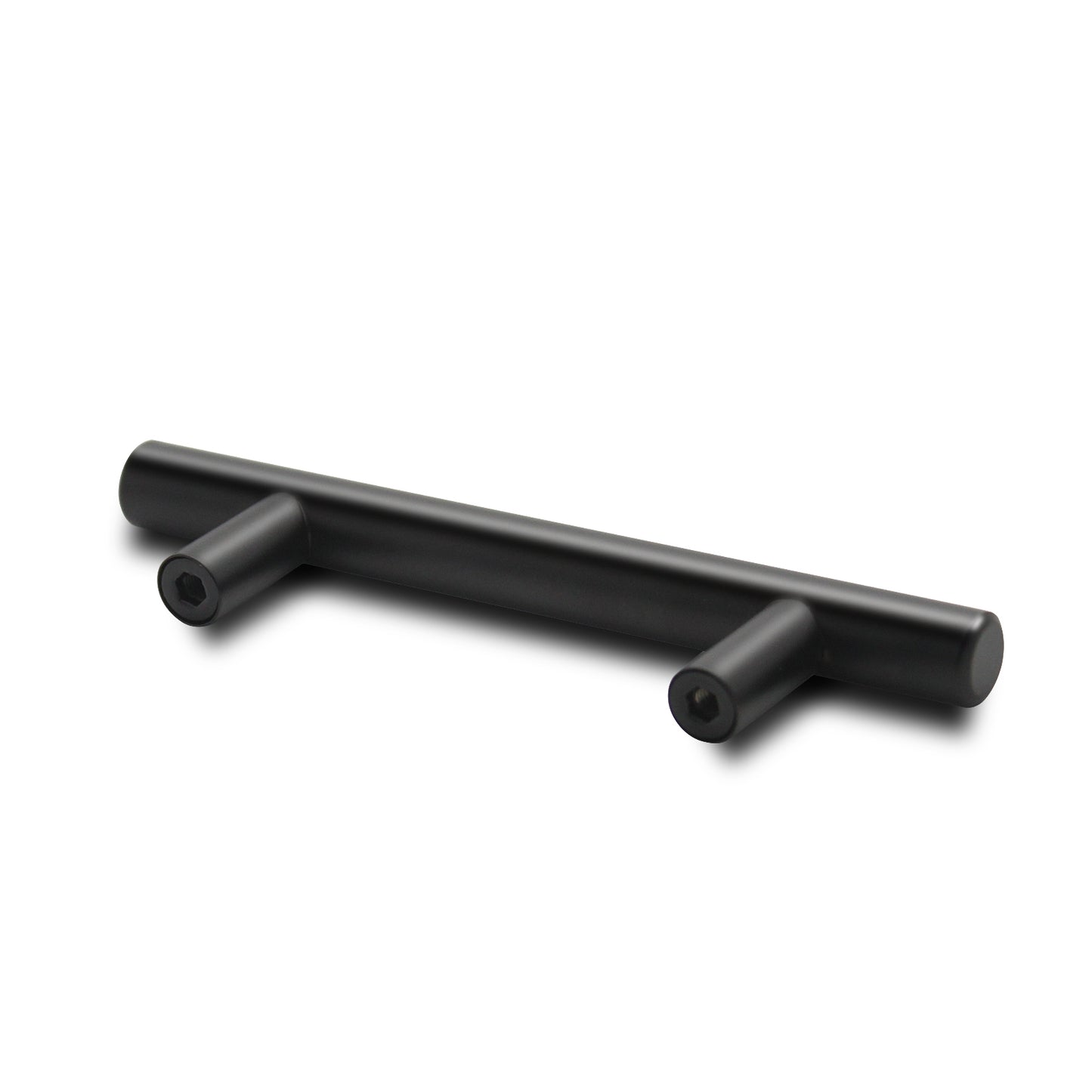 Black Cabinet Handles 3inch 76mm Hole Centers Modern Euro T Bar Pulls 5inch 127mm Length PD3383HBK76 - Probrico