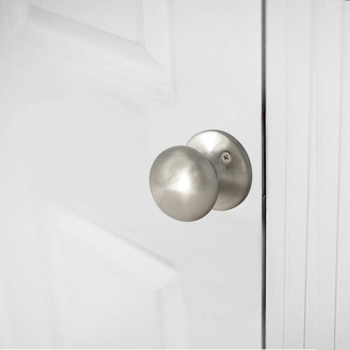 Round Door Knob Satin Nickel Finish Single Dummy Door Knob DL5766SNDM - Probrico