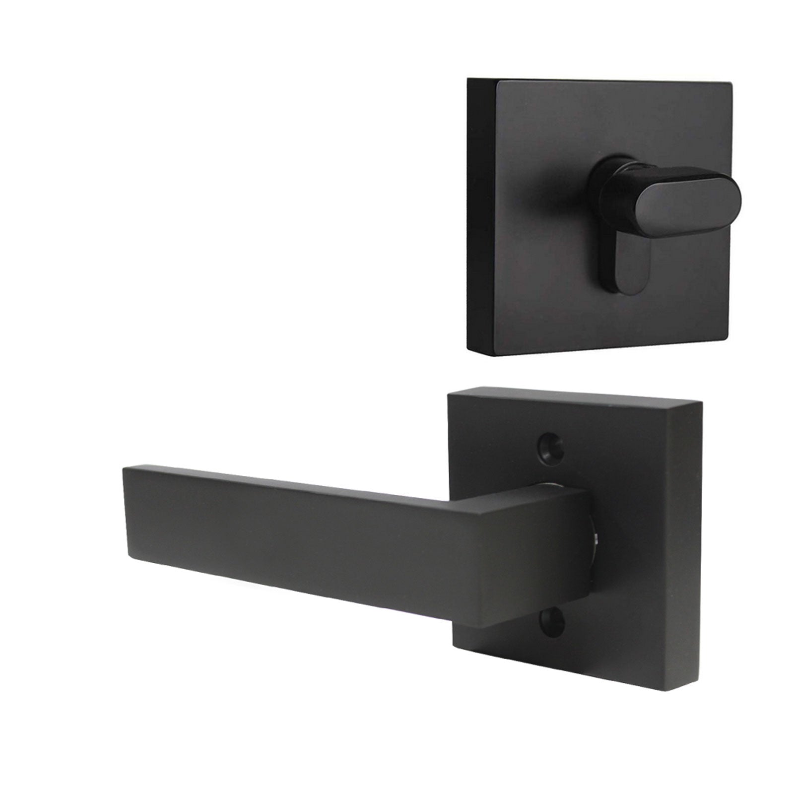 Passage Door Levers and Single Cylinder Deadbolts Lock Set (Keyed Alike), Black Finish - Probrico