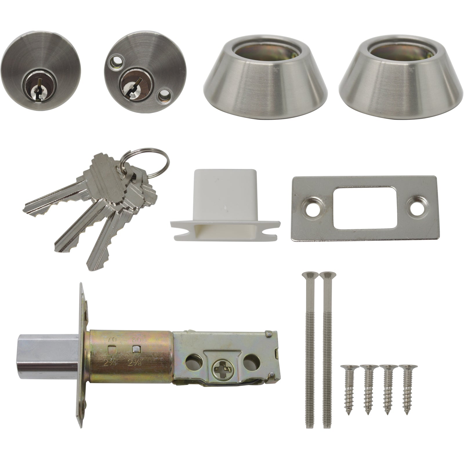 Double Cylinder Deadbolts with Key on Both Side, Keyed Entry Door Lock Satin Nickel Finish DLD102SN - Probrico