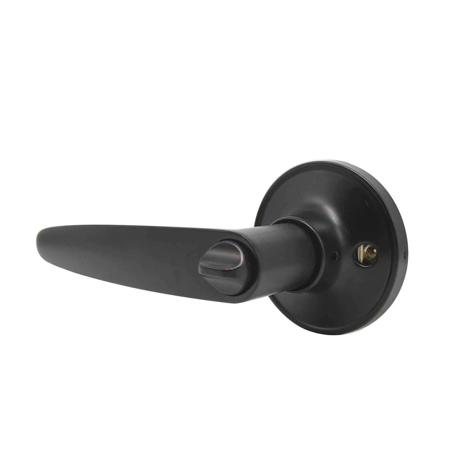 Privacy Door Lever set for Bedroom and Bathroom, Interior Door Lock Handle, Leaf Style, Black Finish - Probrico