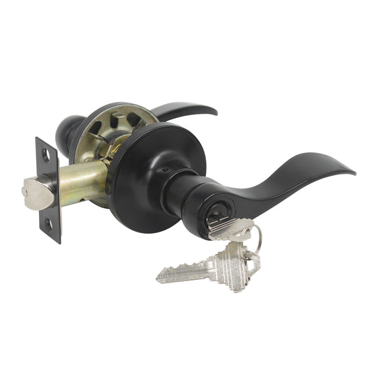 Keyed Alike Door Lever Black Finish, Entry Door Locks with Same Key - Probrico