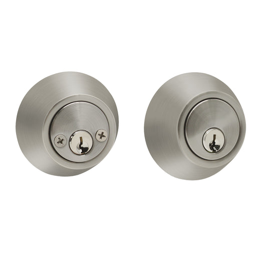 Double Cylinder Deadbolts with Key on Both Side, Keyed Entry Door Lock Satin Nickel Finish DLD102SN