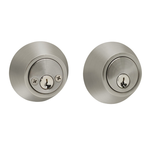 Double Cylinder Deadbolts with Key on Both Side, Keyed Entry Door Lock Satin Nickel Finish DLD102SN - Probrico