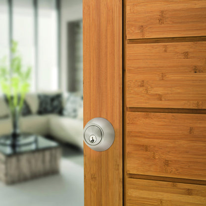 Double Cylinder Deadbolts with Key on Both Side, Keyed Entry Door Lock Satin Nickel Finish DLD102SN - Probrico