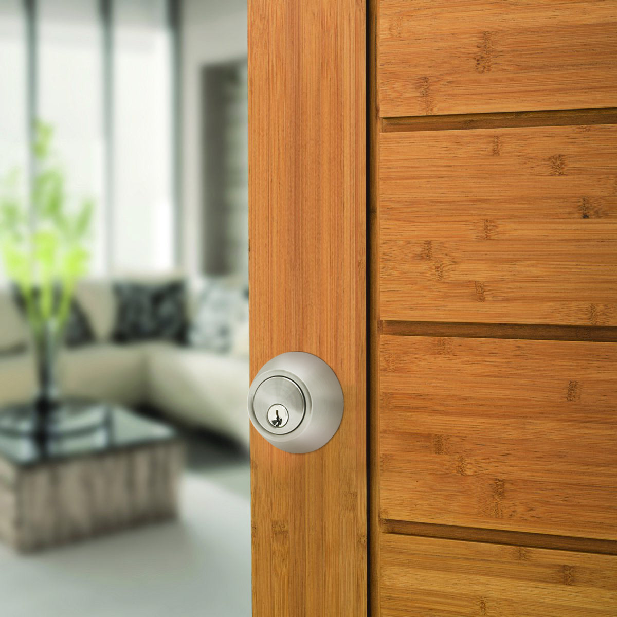 Double Cylinder Deadbolts with Key on Both Side, Keyed Entry Door Lock Satin Nickel Finish DLD102SN
