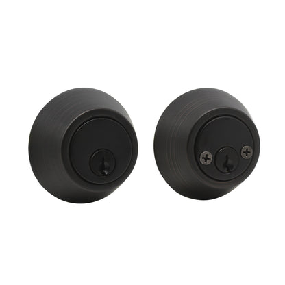 Double Cylinder Deadbolts with Key on Both Side, Keyed Entry Door Lock Oil Rubbed Bronze Finish DLD102ORB - Probrico