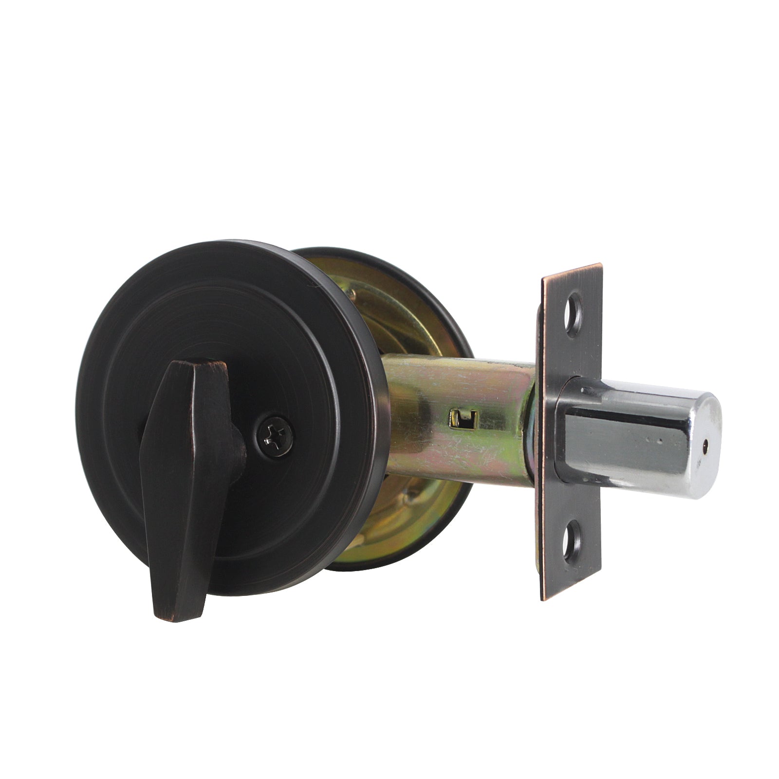 Single Cylinder Deadbolt Lock with Same Key, Oil Rubbed Bronze/Satin Nickel Keyed Door Lock DLD101 - Probrico