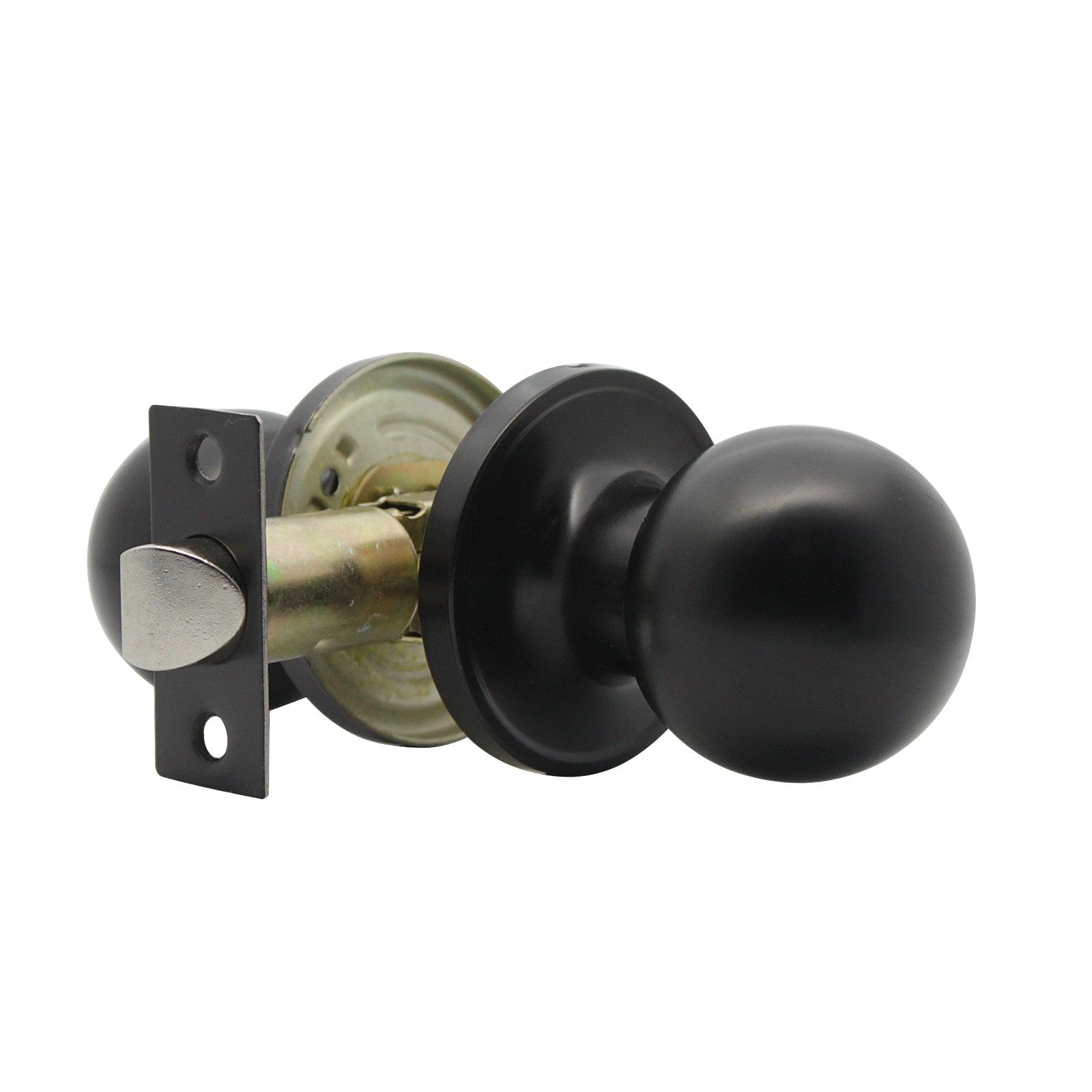 Haidms 5 Packs Black Door Knob With Key, Keyed Alike Exterior