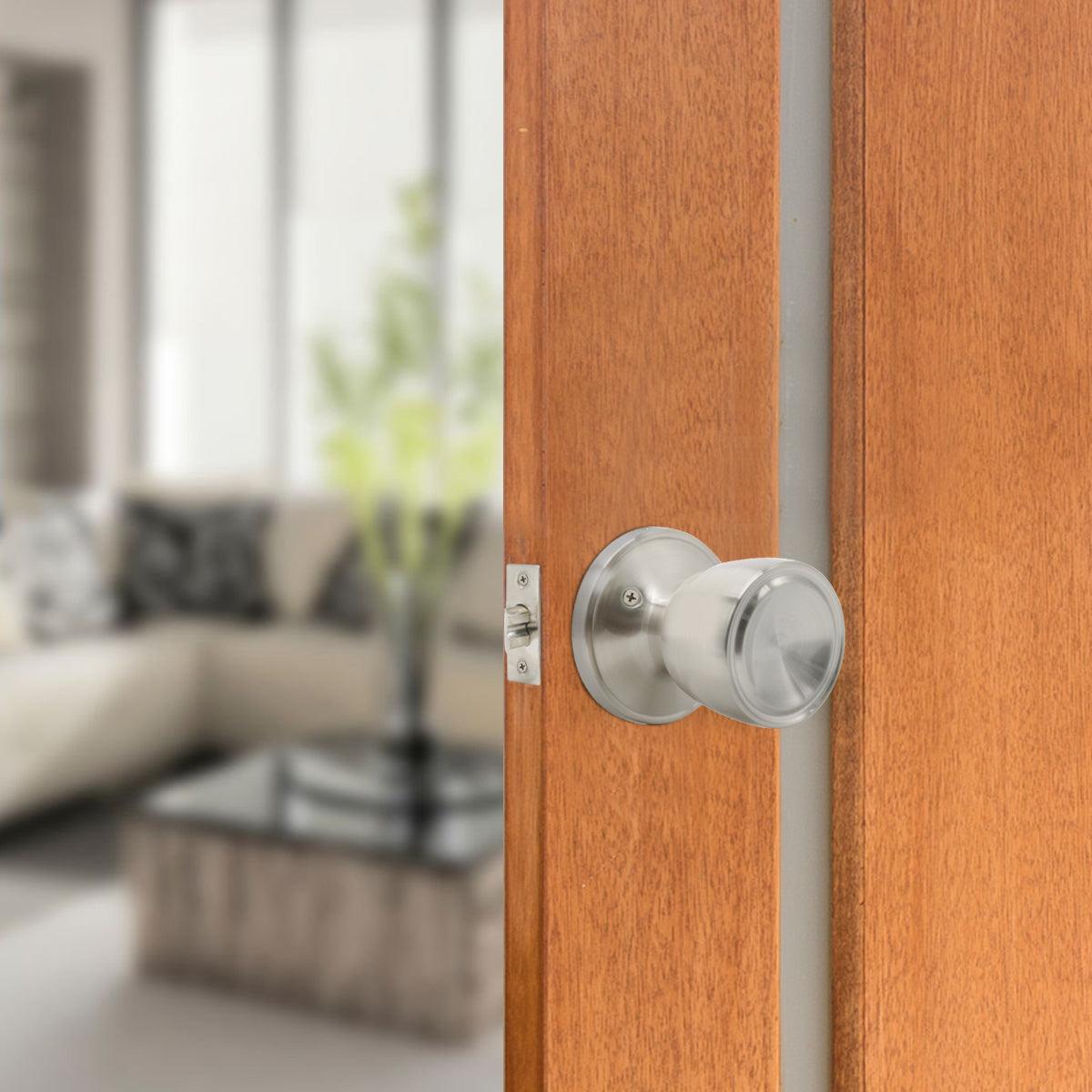 Tulip Style Door Knob Dummy/Privacy/Passage/Entry Keyed Door Lock Knobs Satin Nickel Finish DL591SN - Probrico