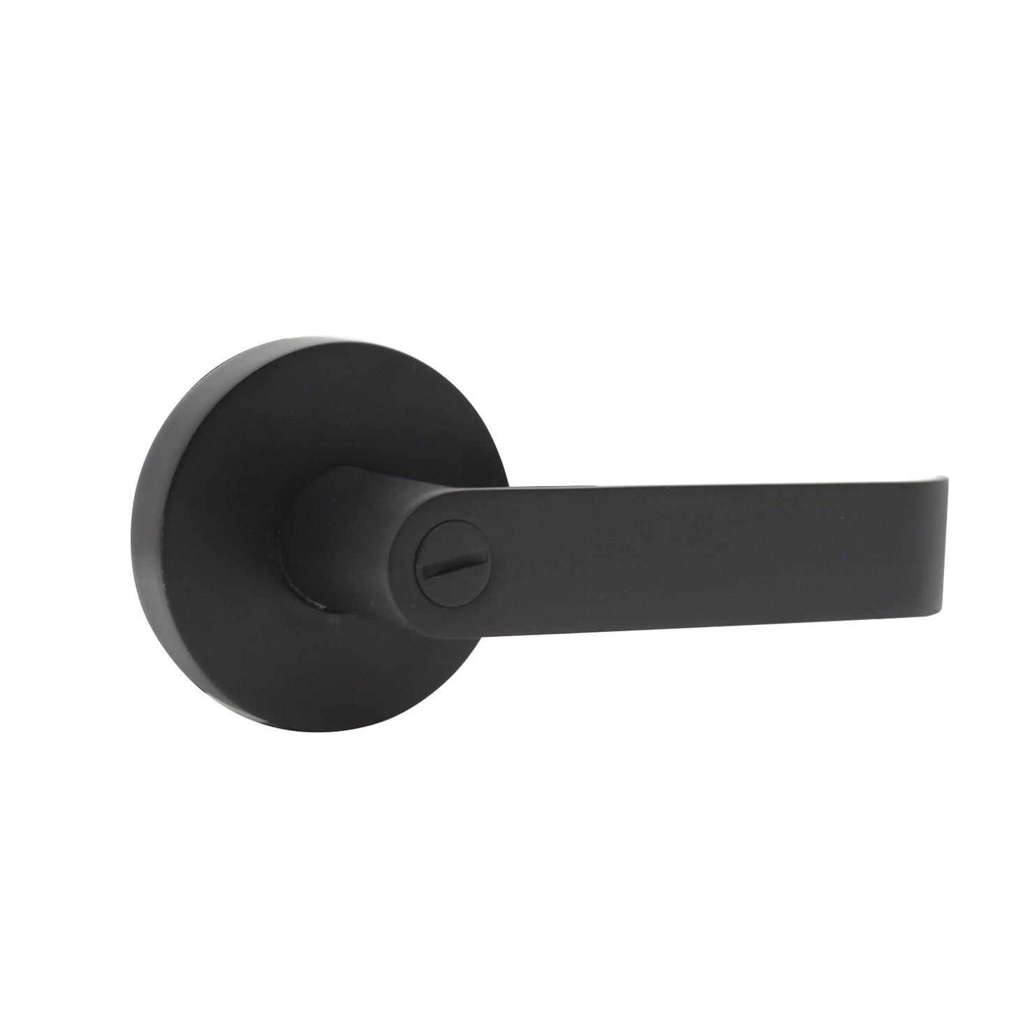 Black Finish Privacy Door Lever Lock with Round Rosette - Probrico
