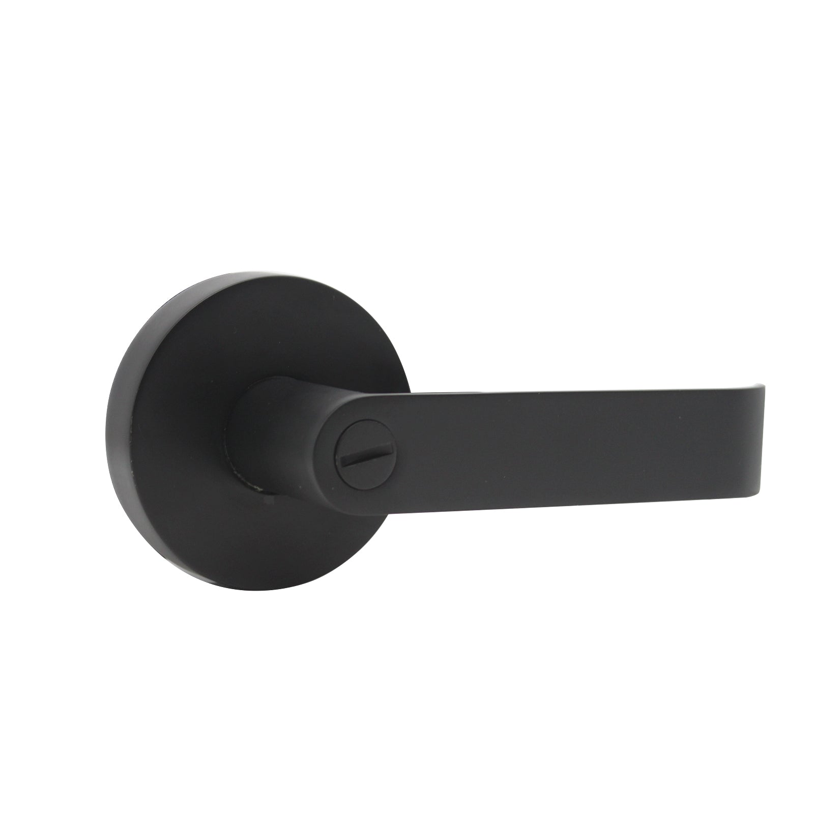 Black Finish Privacy Door Lever Lock with Round Rosette