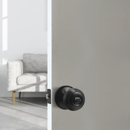 Flat Ball Knob Black Finish Keyed Alike/Keyed/Privacy/Passage/Dummy Door Knobs Locks DL609BK - Probrico