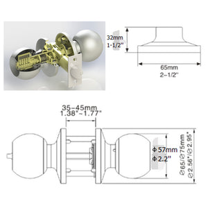 probrico round knob locks black finish door hardware