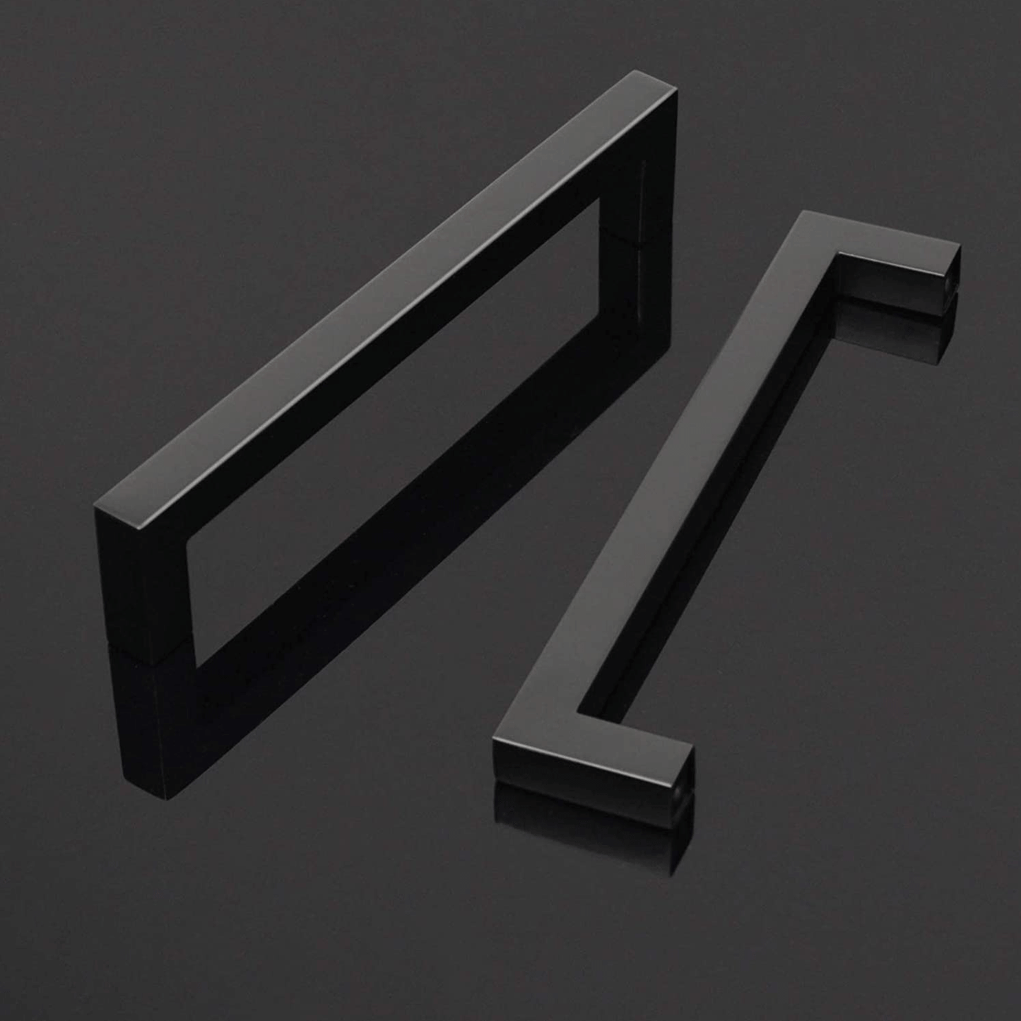 1/2" Square Cabinet Handles Black Finish 160mm 6 3/10inch Hole Centers PDDJS12HBK160 - Probrico