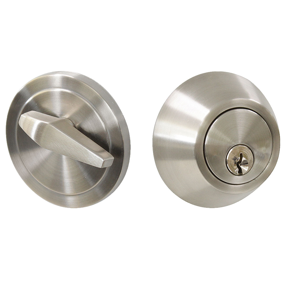 Single Cylinder Deadbolts Keyed Alike, Satin Nickel Finish - Probrico