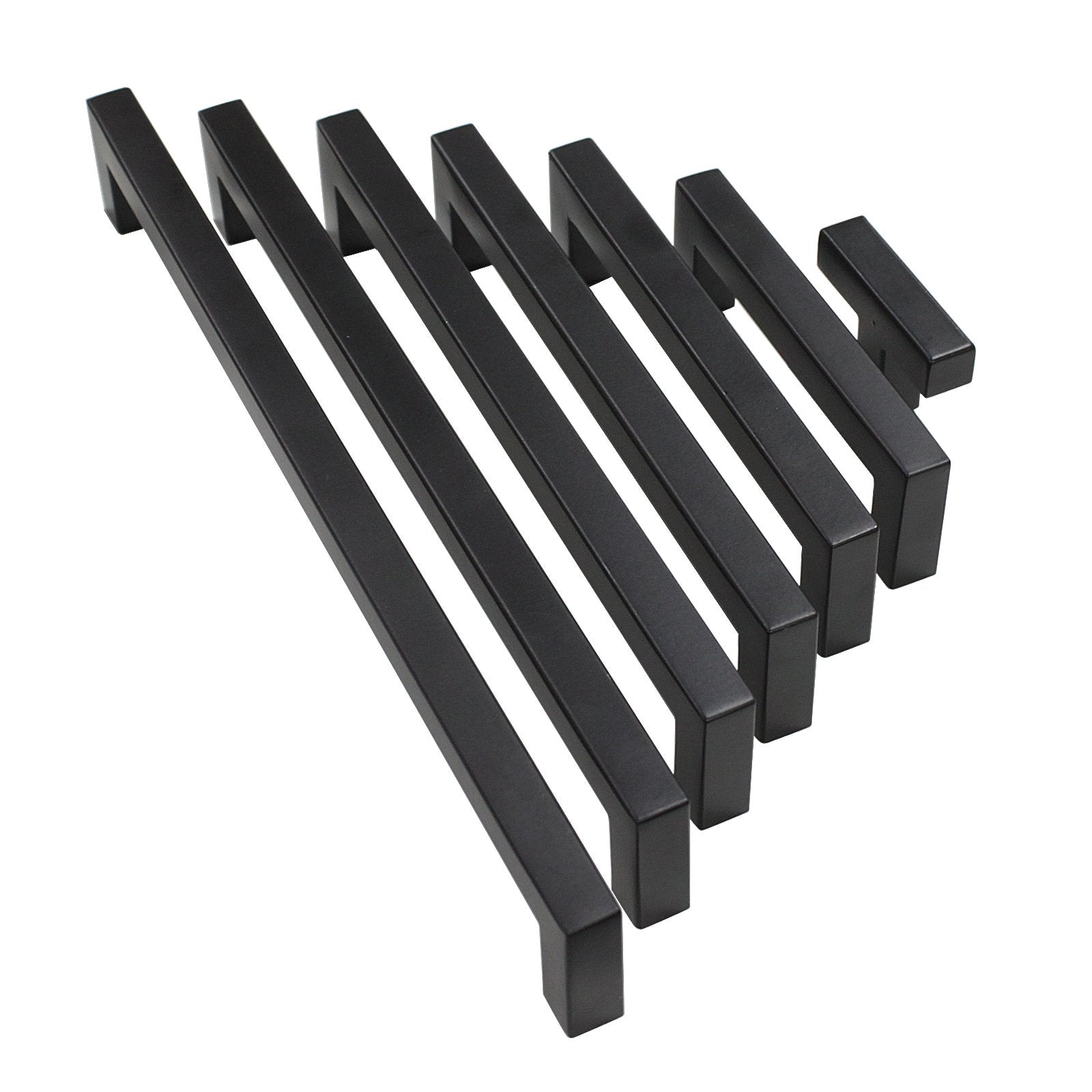 Probrico Black Cabinet Handles Modern Square Bar Drawer Pull 2-12 inch Hole Centers PDDJS12HBK 100 Packs