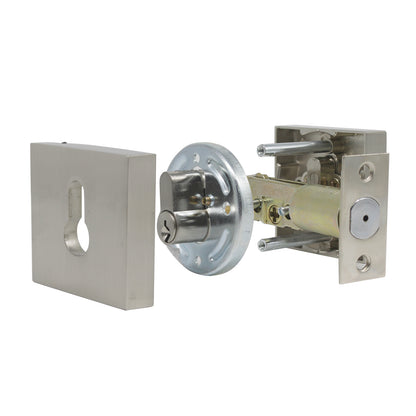 Square Double Cylinder Deadbolt Satin Nickel Keyed Entry Door Lock - Probrico