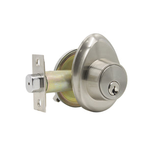 Single Cylinder Deadbolt Locks Satin Nickel Finish - Probrico