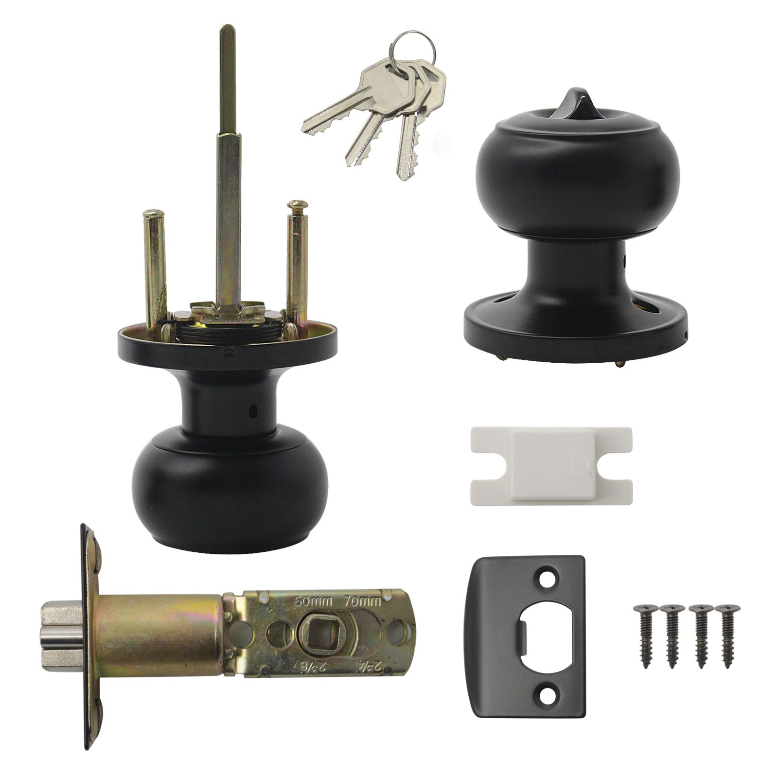 lifetime warranty door lock black knobs