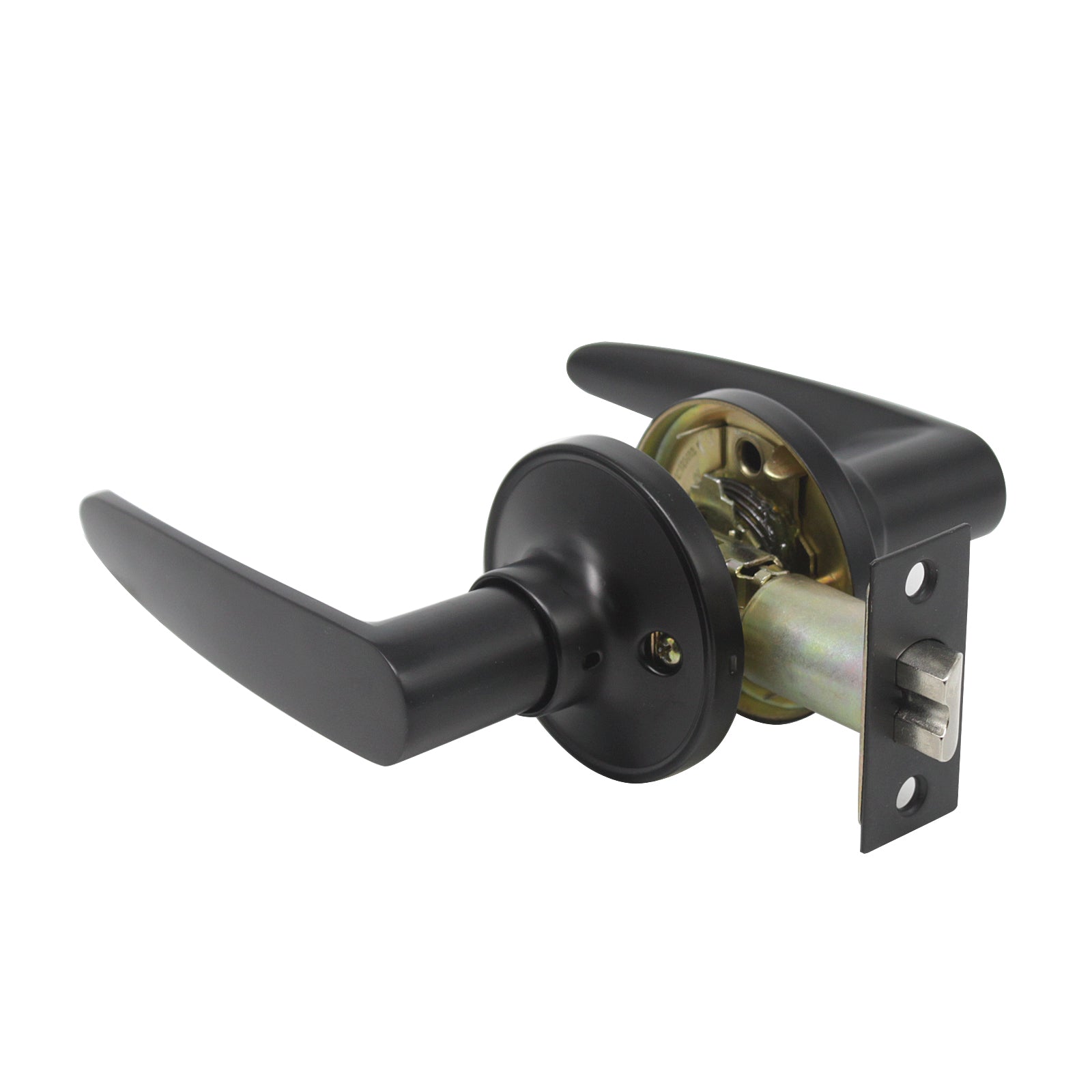 Passage Door Lever set for Closet and Hall, Leaf Style, Black Finish D