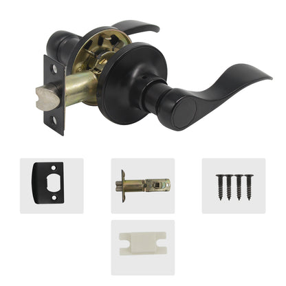 Closet, Hall and Passage Door Lever, Black Passage Door Handles - Probrico