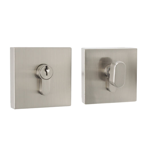 Square Single Cylinder Deadbolt Satin Nickel Keyed Entry Door Lock - Probrico