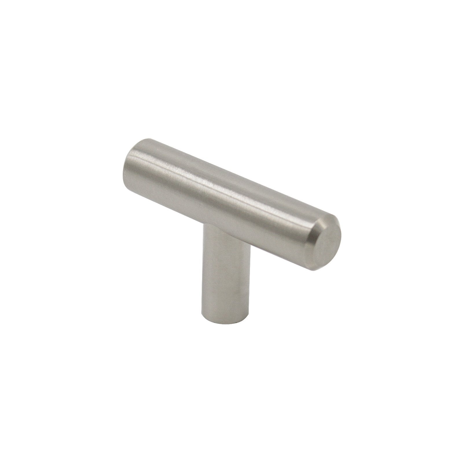 Euro T Bar Pulls 2inch 50mm Lenght Single Hole Solid Handles Brushed Stainless Steel Finish